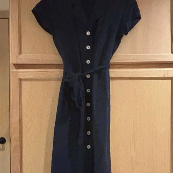 Quince 100% European Linen Button Front Dress - Picture 10 of 10